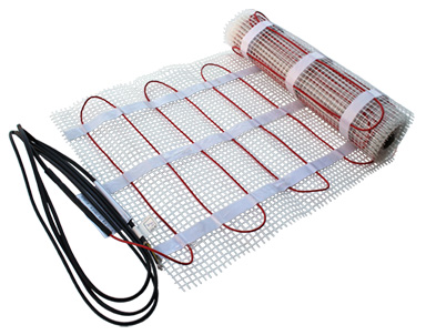 ComfortTile radiant floor heating mat.